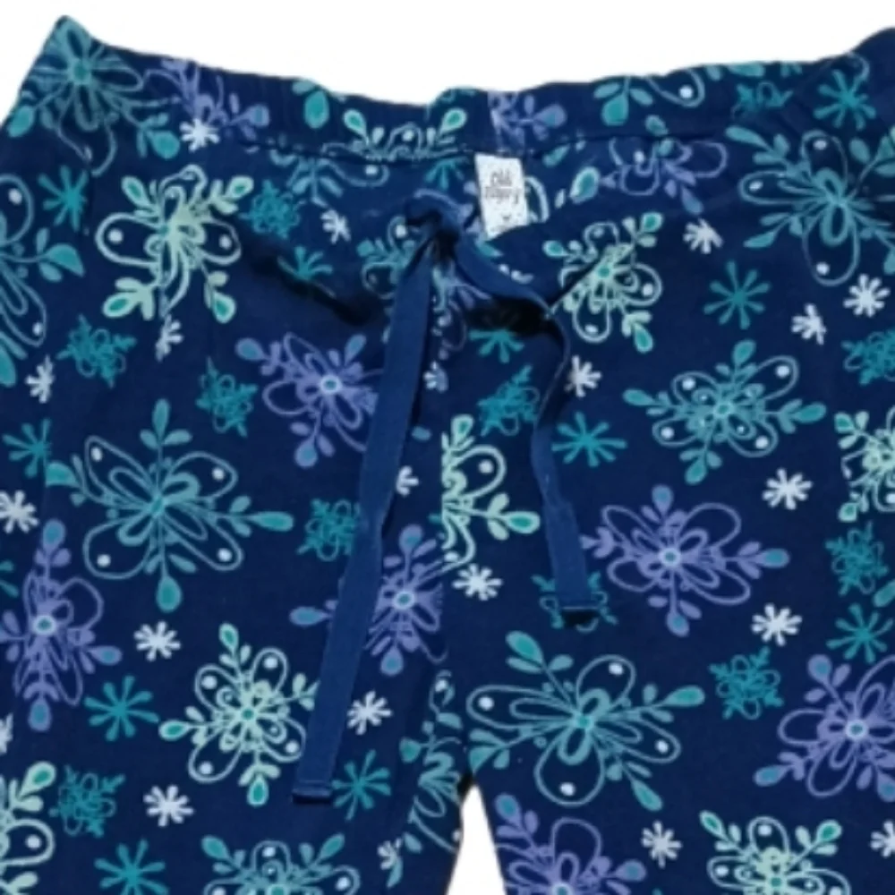 Old Navy Navy Blue Floral Pajama Pants